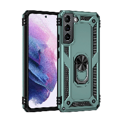 Samsung Galaxy S22 Plus Compatible Case Cover With Shockproof Rotating Metal Ring Holder Armor Case - Green