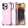 iPhone 15 Premium Drop & Shock Resistant Case Cover: Durable, Lightweight with Comfortable Grip - Clear Pink