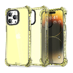 iPhone 15 Plus Premium Drop & Shock Resistant Case Cover: Durable, Lightweight with Comfortable Grip - Clear Yellow