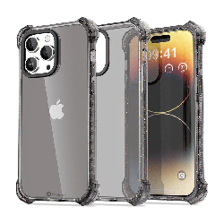 iPhone 15 Premium Drop & Shock Resistant Case Cover: Durable, Lightweight with Comfortable Grip - Clear Black