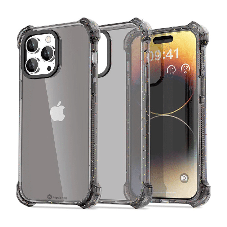 iPhone 15 Premium Drop & Shock Resistant Case Cover: Durable, Lightweight with Comfortable Grip - Clear Black