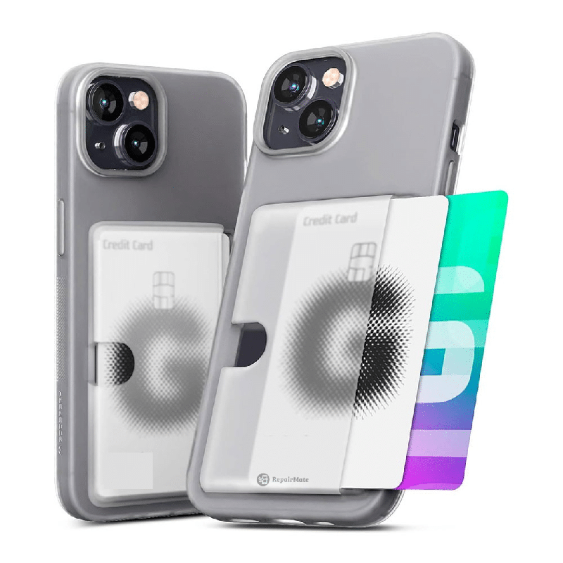 iPhone 15 Plus Strong Shockproof Case Cover: Slim & Tough Design, Card Holder Slots, Screen & Camera Lens Protection - Transpare