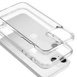 iPhone 15 Strong Drop-Resistant Case Cover Shock & Scratch Protection with Wireless Charging Compatibility - Clear Black (1)
