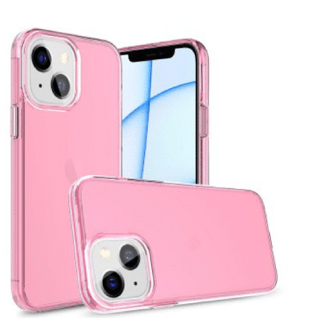 iPhone 15 Strong Drop-Resistant Case Cover: Shock & Scratch Protection with Wireless Charging Compatibility - Clear Pink
