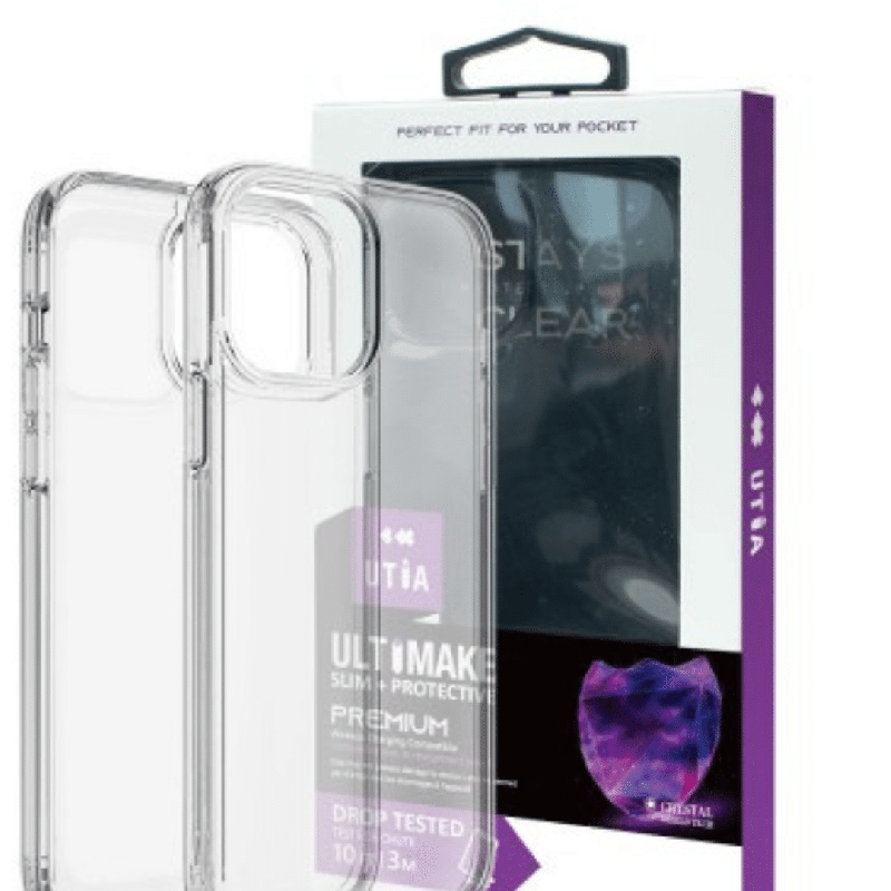 iPhone 15 Plus Strong Drop-Resistant Case Cover Shock & Scratch Protection with Wireless Charging Compatibility - Clear Black (2