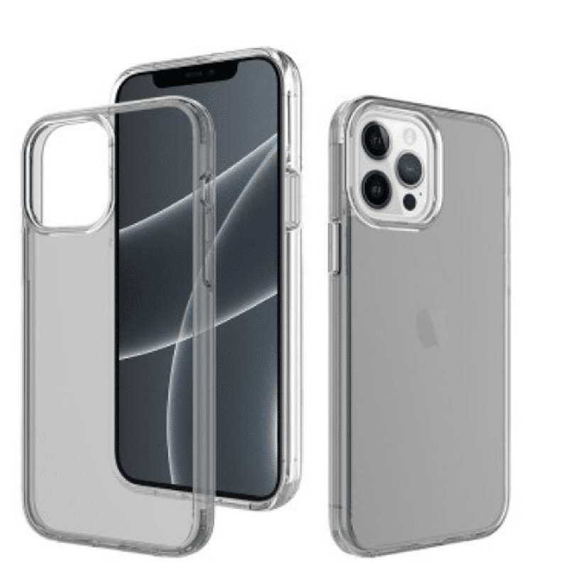 iPhone 15 Pro Strong Drop-Resistant Case Cover: Shock & Scratch Protection with Wireless Charging Compatibility - Clear Black