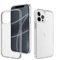 iPhone 15 Pro Strong Drop-Resistant Case Cover: Shock & Scratch Protection with Wireless Charging Compatibility - Transparent