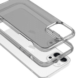 iPhone 15 Plus Strong Drop-Resistant Case Cover Shock & Scratch Protection with Wireless Charging Compatibility - Clear Black (1