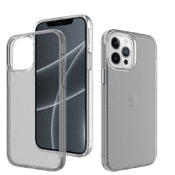 iPhone 15 Pro Strong Drop-Resistant Case Cover: Shock & Scratch Protection with Wireless Charging Compatibility - Clear Black