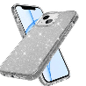 iPhone 15 Clear Heavy-Duty Protection Case Cover: Shiny Glitter, Scratch Resistant with Screen & Rear Camera Lens Protection, & 