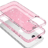 iPhone 15 Clear Heavy-Duty Protection Case Cover Shiny Glitter, Scratch Resistant with Screen & Rear Camera Lens Protection, & W