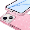 iPhone 15 Clear Heavy-Duty Protection Case Cover Shiny Glitter, Scratch Resistant with Screen & Rear Camera Lens Protection, & W