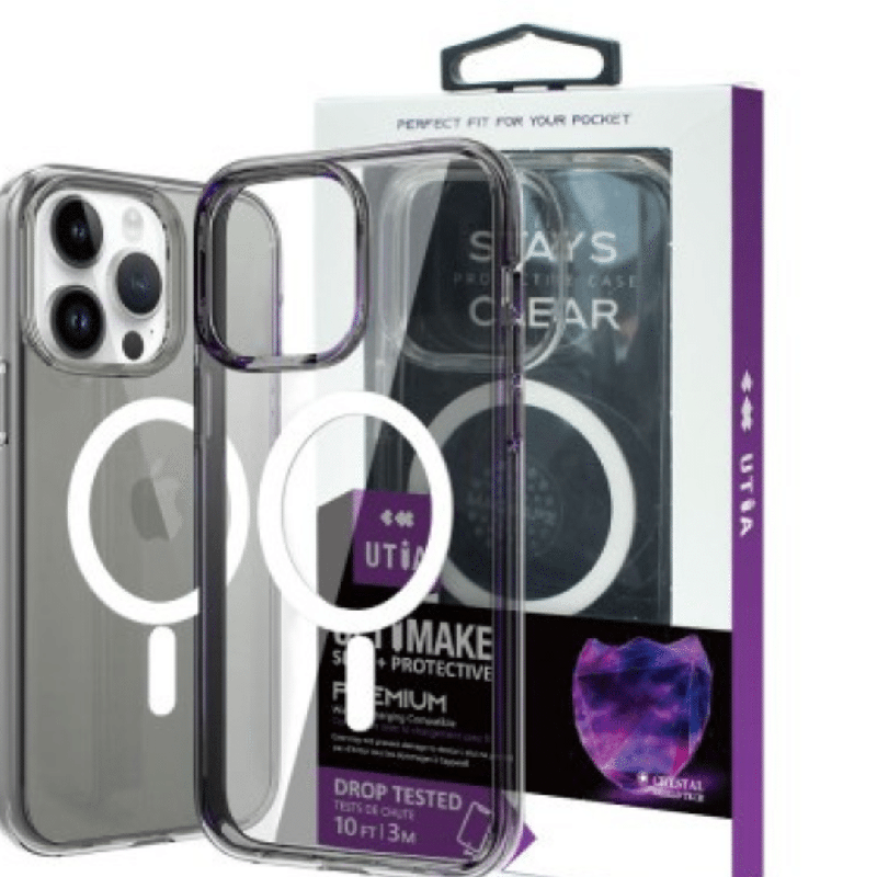 iPhone 15 Clear Heavy-Duty Protection Case Cover Shiny Glitter, Scratch Resistant with Screen & Rear Camera Lens Protection, & M