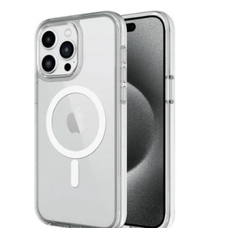 iPhone 15 Pro Max Tough Transparent Case Cover: High-Quality Acrylic + TPU Build, Robust Design, Screen & Camera Safeguard, Dust