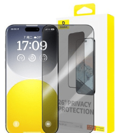 iPhone 15 Pro Max Ultra-Slim Privacy Tempered Glass Screen Protector: Full-Coverage, Highly Durable, HD Clarity, Tough & Super A