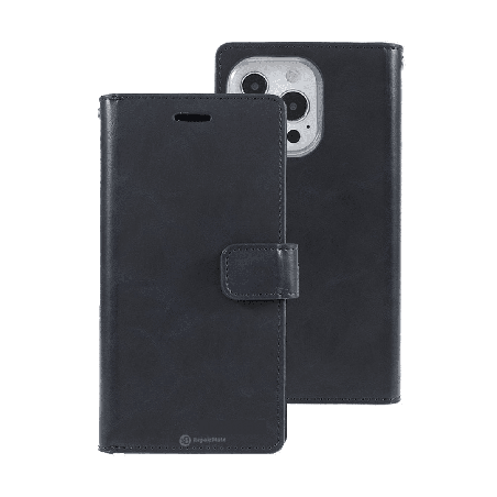 iPhone 15 Pro Max PU Leather Shock Absorption Flip Wallet Case Cover with Full Front Cover & Metal Snap-On Fastener, Multiple Ca