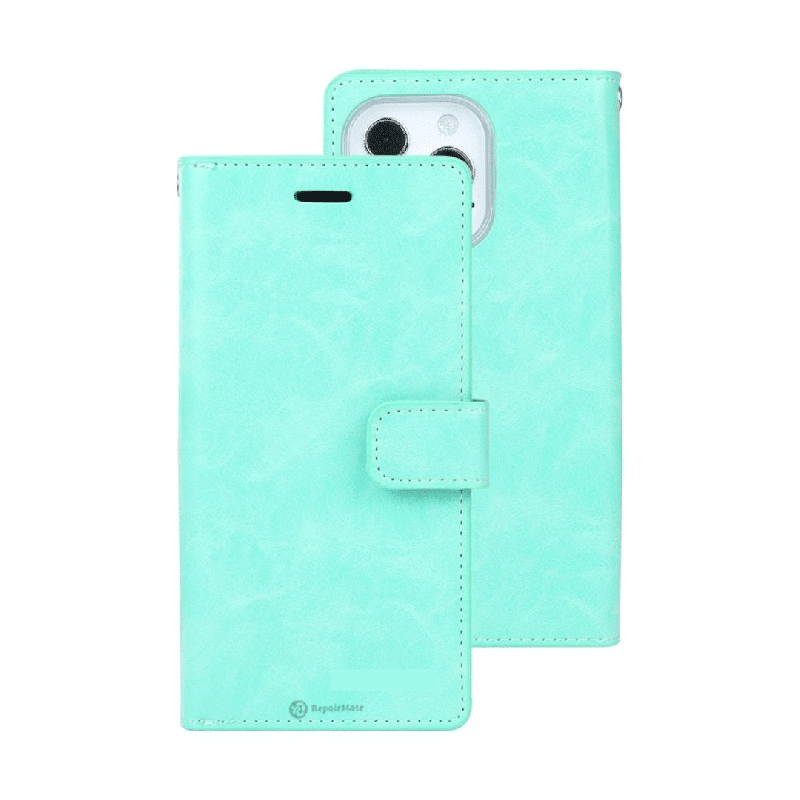 iPhone 15 Pro Max PU Leather Shock Absorption Flip Wallet Case Cover with Full Front Cover & Metal Snap-On Fastener, Multiple Ca