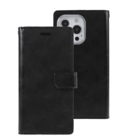 iPhone 15 Pro PU Leather Shock Absorption Flip Wallet Case Cover with Full Front Cover & Metal Snap-On Fastener, Multiple Card H