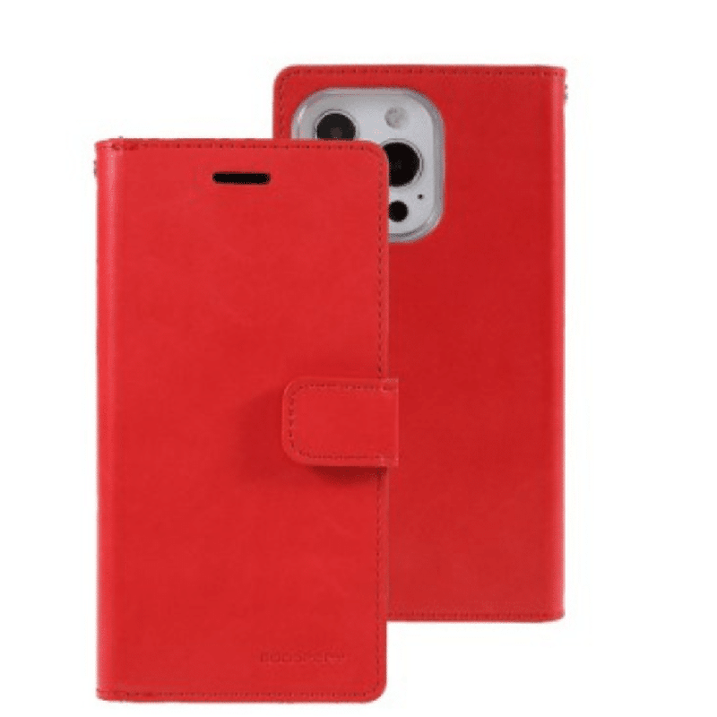 iPhone 15 Pro Max PU Leather Shock Absorption Flip Wallet Case Cover with Full Front Cover & Metal Snap-On Fastener, Multiple Ca