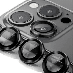 iPhone 15 Pro Best Quality Camera Lens Protector for Rear Camera: Adhesive & Anti-Fingerprint, Compatible with Cases with Wide C