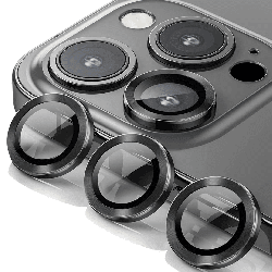 iPhone 15 Pro Max Best Quality Camera Lens Protector for Rear Camera: Adhesive & Anti-Fingerprint, Compatible with Cases with Wi