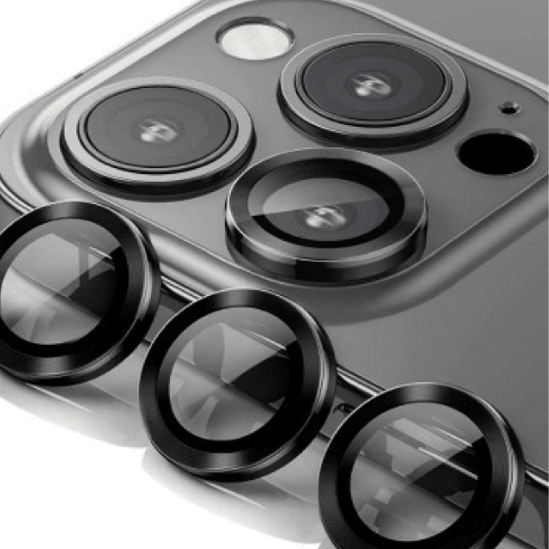 iPhone 15 Pro Best Quality Camera Lens Protector for Rear Camera: Adhesive & Anti-Fingerprint, Compatible with Cases with Wide C