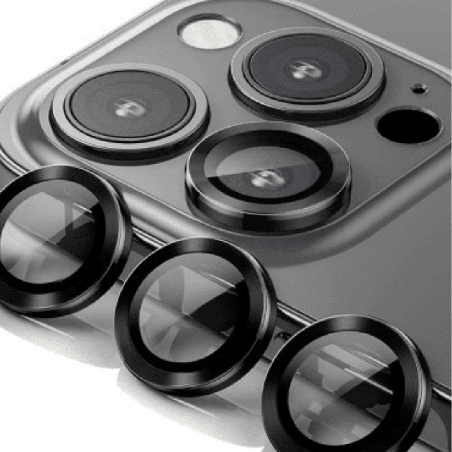 iPhone 15 Pro Best Quality Camera Lens Protector for Rear Camera: Adhesive & Anti-Fingerprint, Compatible with Cases with Wide C