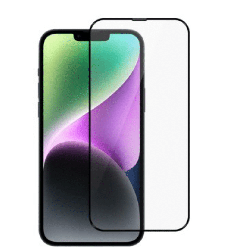iPhone 15 High-Quality Tempered Glass Screen Protector: Full-Screen Coverage, Black Edge, Scratch & Stain-Resistant, Tough, HD C