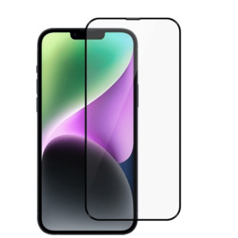 iPhone 15 High-Quality Tempered Glass Screen Protector: Full-Screen Coverage, Black Edge, Scratch & Stain-Resistant, Tough, HD C