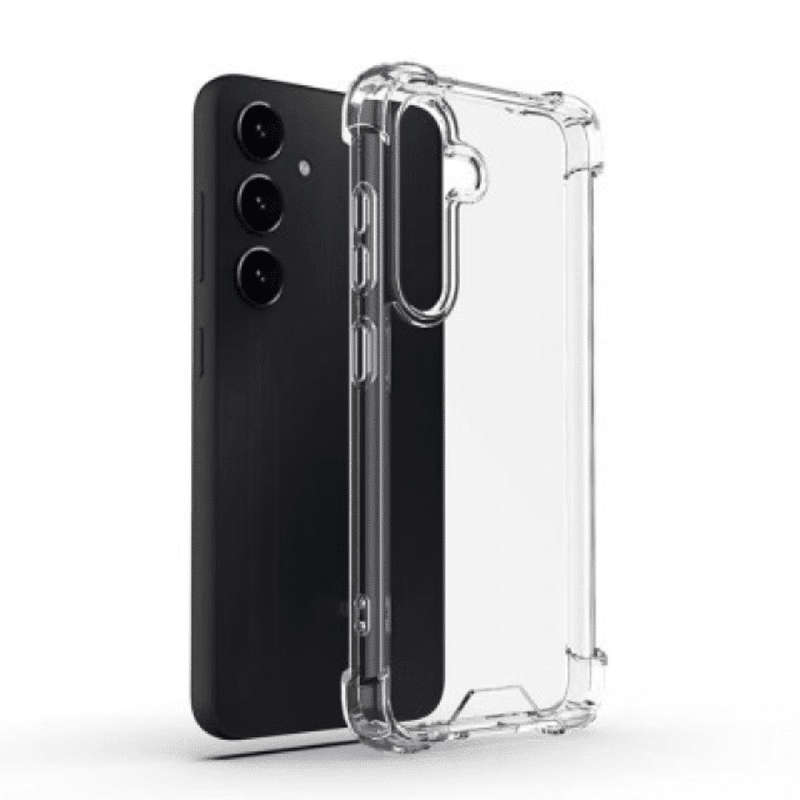 Samsung Galaxy S25 Transparent Tough Case Cover: Drop-Resistant Non-Toxic Materials, Long Lasting, Strong Military-Grade Shock P