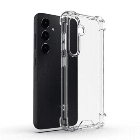 Samsung Galaxy S25 Transparent Tough Case Cover: Drop-Resistant Non-Toxic Materials, Long Lasting, Strong Military-Grade Shock P