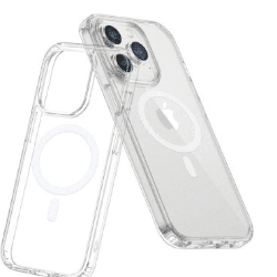 iPhone 15 Tough Acrylic + TPU Hybrid Case Cover: Scratch & Bump Resistant, Rear Camera & Screen Protection, & MagSafe Wireless C