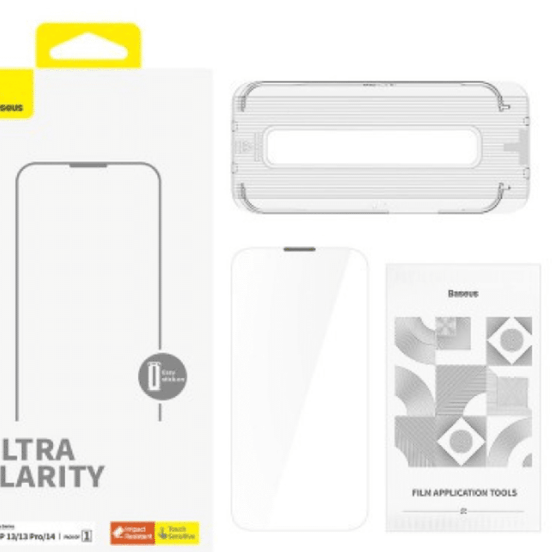 iPhone 14 Pro Full-Screen Coverage Tempered Glass Screen Protector HD Clarity, Anti-Shock, Grease & Scratch Resistant, Maintains