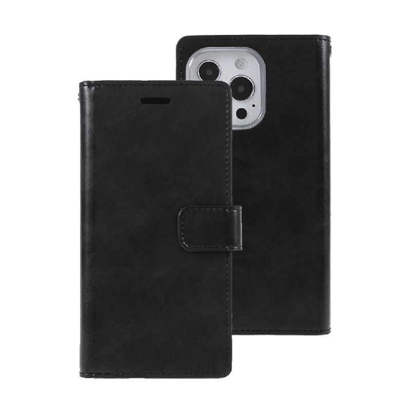 iPhone 14  PU Leather Shock Absorption Flip Wallet Case Cover with Full Front Cover & Metal Snap-On Fastener, Multiple Card Hold