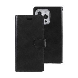 iPhone 14  PU Leather Shock Absorption Flip Wallet Case Cover with Full Front Cover & Metal Snap-On Fastener, Multiple Card Hold