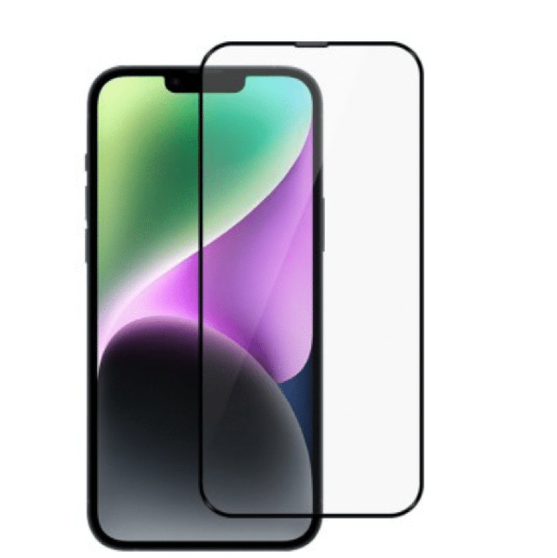 iPhone 14 High-Quality Tempered Glass Screen Protector Full-Screen Coverage, Black Edge, Scratch & Stain-Resistant, Tough, HD Cl