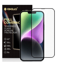 iPhone 14 Plus High-Quality Tempered Glass Screen Protector: Full-Screen Coverage, Black Edge, Scratch & Stain-Resistant, Tough,
