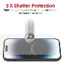 iPhone 14 Pro Max Triple-Strength Tempered Glass Screen Protector: Very Tough, Ultra HD Transparency, High Touch Sensitivity, St