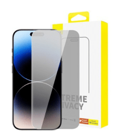 iPhone 14 Pro Max High-Quality Privacy Protection Tempered Glass Screen Protector: Crystal Clear, Dust-Proof, Durable, Stain-Res