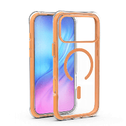 iPhone 17 Pro Max Orange MagSafe Compatible AirShield Case – Shockproof Clear Drop Protection Cover Australia