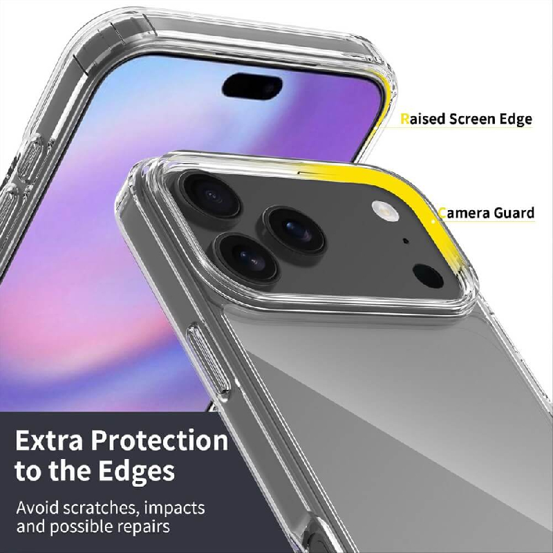 iPhone 17 Pro Max High Quality Acrylic + TPU Hybrid Transparent Case Cover3