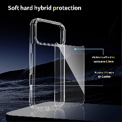 iPhone 17 Pro Max High Quality Acrylic + TPU Hybrid Transparent Case Cover5