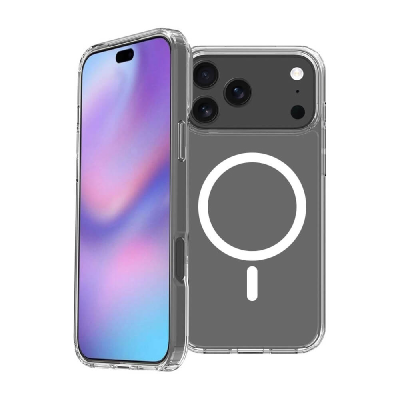 iPhone 17 Pro Max High Quality Acrylic + TPU Hybrid Transparent Case Cover With Magnetic Ring1