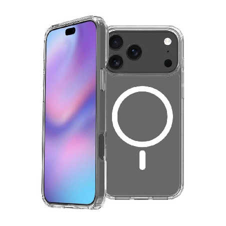 iPhone 17 Pro Max High Quality Acrylic + TPU Hybrid Transparent Case Cover With Magnetic Ring1