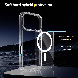 iPhone 17 Pro Max High Quality Acrylic + TPU Hybrid Transparent Case Cover With Magnetic Ring3