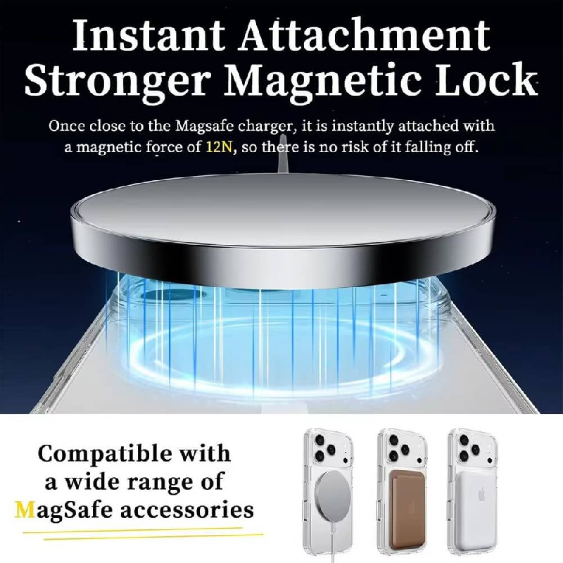 iPhone 17 Pro Max High Quality Acrylic + TPU Hybrid Transparent Case Cover With Magnetic Ring4