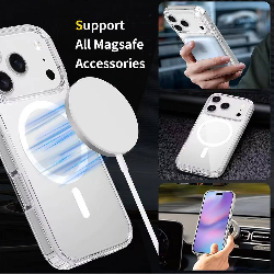 iPhone 17 Pro Max High Quality Acrylic + TPU Hybrid Transparent Case Cover With Magnetic Ring5