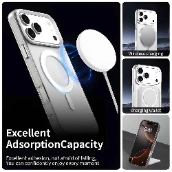 iPhone 17 Pro Max High Quality Acrylic + TPU Hybrid Transparent Case Cover With Magnetic Ring7