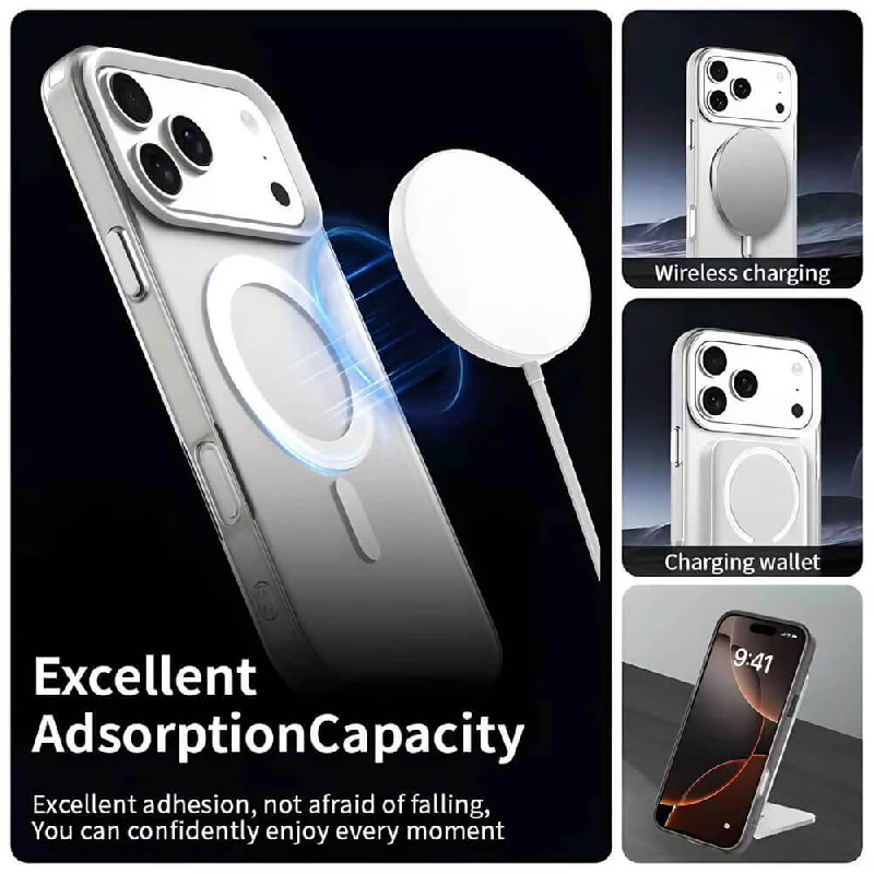 iPhone 17 Pro Max High Quality Acrylic + TPU Hybrid Transparent Case Cover With Magnetic Ring7