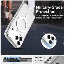 iPhone 17 Pro Max High Quality Acrylic + TPU Hybrid Transparent Case Cover With Magnetic Ring8